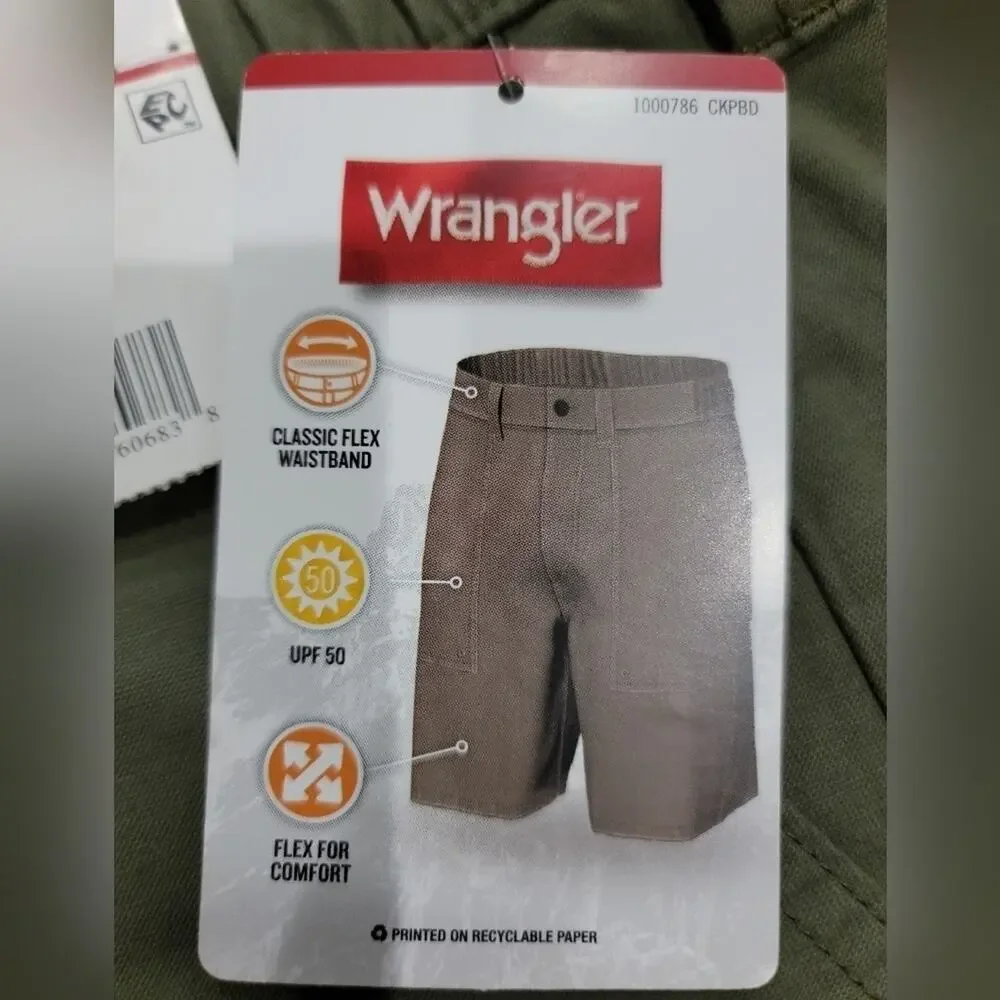 NWT Wrangler Big Men's Outdoor Seneca Short, Dusty Olive, Size 46